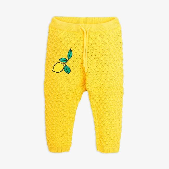 Lemon knitted baby trousers