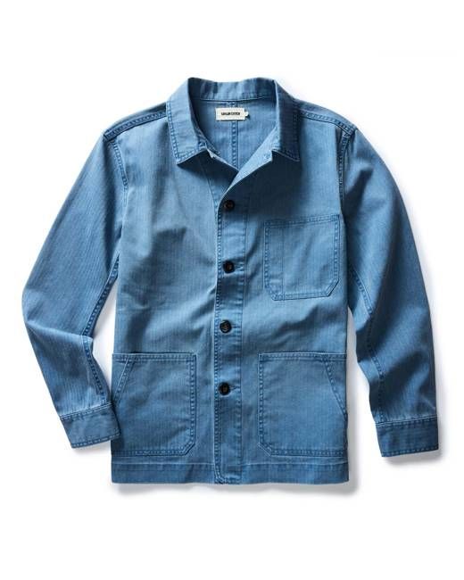 The Ojai Jacket in French Blue Herringbone
