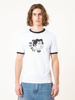 CAMISETA FUTABAYAMA BLANCA RIBETE NEGRO UNISEX