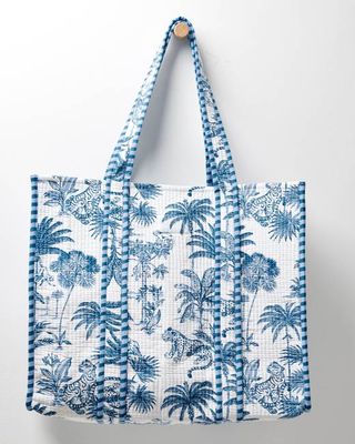 Tropical Toile - Traveler Tote - Cloud