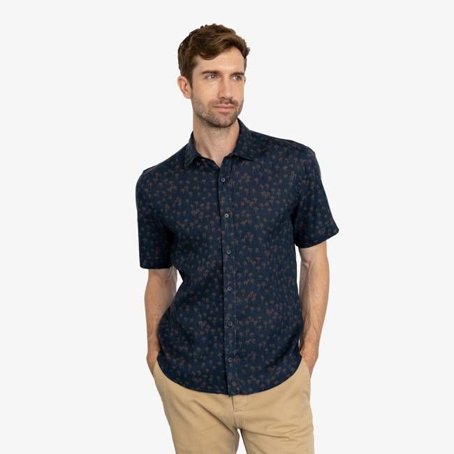 West Coast Palms Printed Linen Shirt