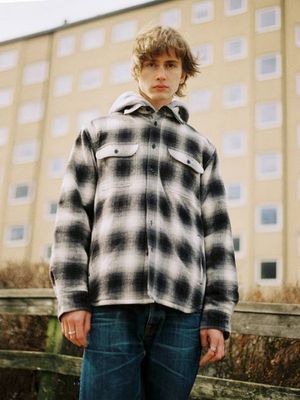 Glenn Padded Black regular fit overshirt | Nudie Jeans