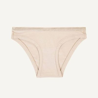Organic Cotton Low-Rise Bikini in Stone