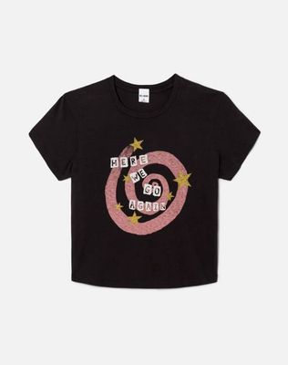 50s Boxy Tee Swirl - Washed Black