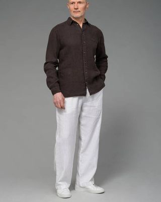 Leinenhose für Herren in Cremeweiß