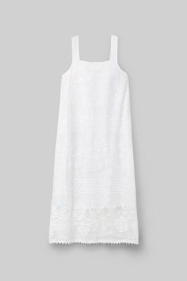 Freya-Fay Cotton Lace Dress in White by HANNAH BEAUMONT