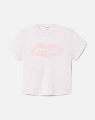 50s Boxy Tee Kiss Me - Vintage White