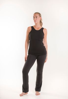 Ribbed nursing tank top - Black