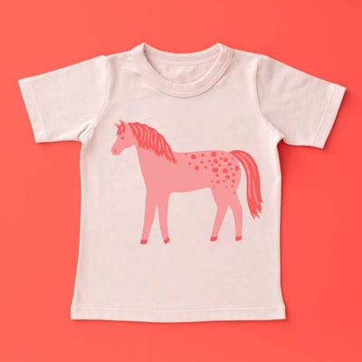 Short Sleeve GRAPHIC Tee - Horse Pink
