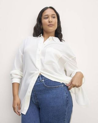 The Boyfriend Shirt in Washable Silk | Off-White
