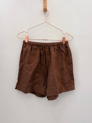 Sample Sale Allison Shorts in Chocolate Linen