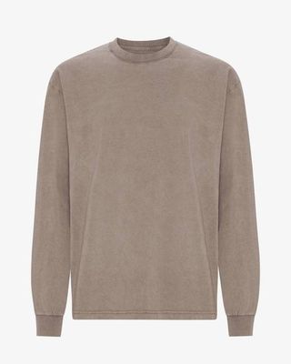 Oversized Organic LS T-Shirt - Faded Khaki