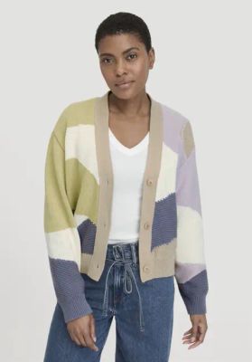 Relaxed knit jacket made from pure organic cotton