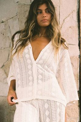 Marea Resort Shirt - Natural Marea Cotton Crochet