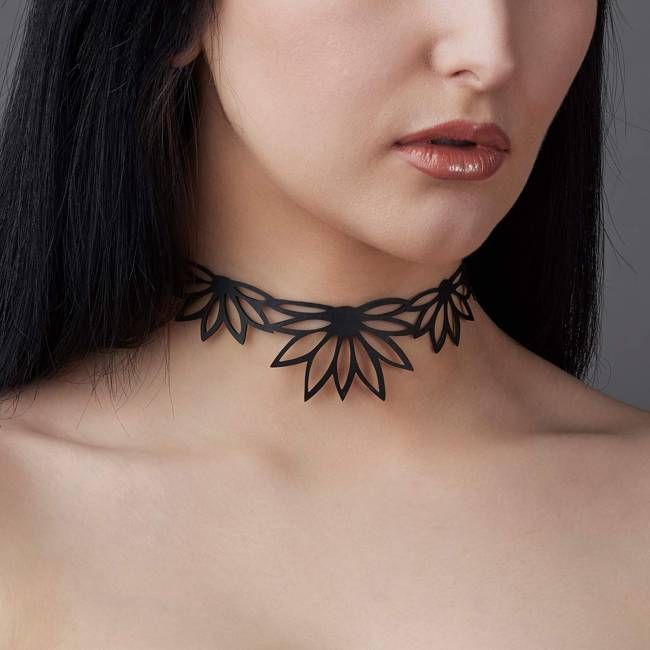 Lotus Recycled Rubber Statement Choker