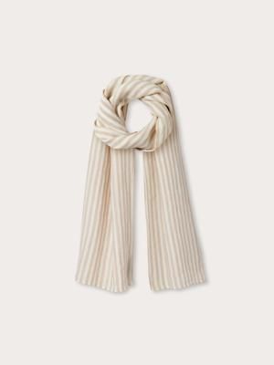 Yuma Linen Scarf - Coconut Stripe
