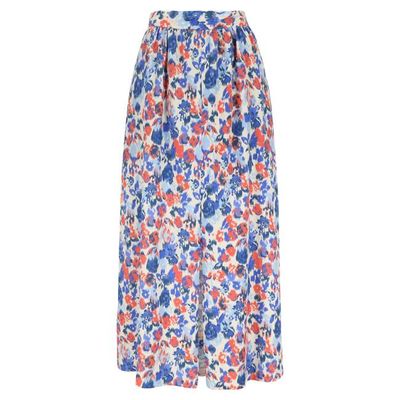 Zip skirt Color print lyocell