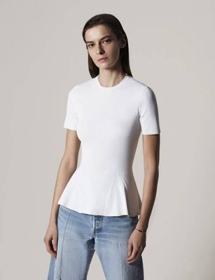 Peplum Knit | White
