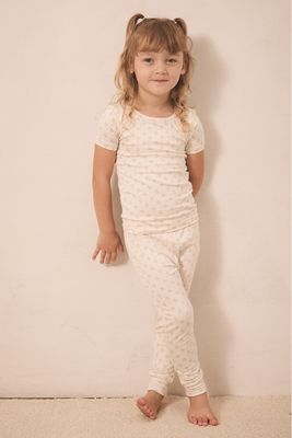 Blush Floret Short-Sleeve Toddler Sleep Set