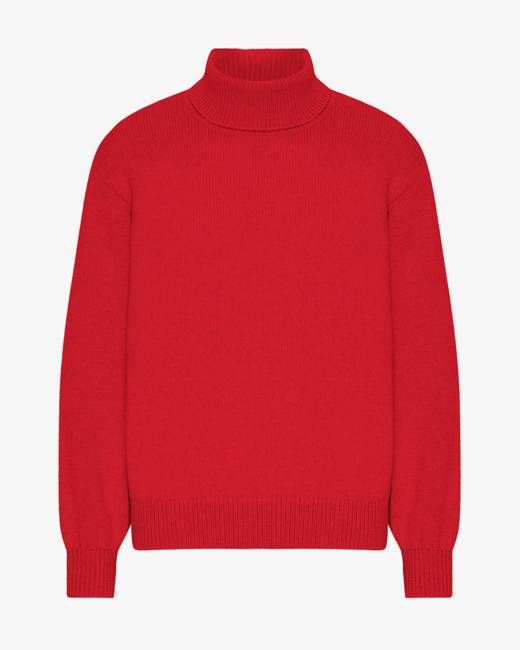 Merino Wool Turtleneck - Scarlet Red