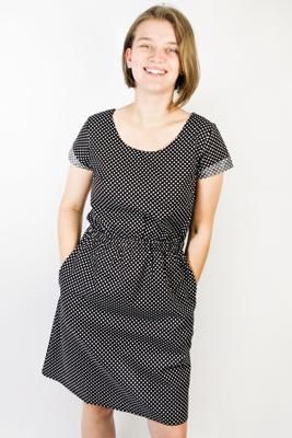 Bio Kleid Somrig Punkte schwarz - Größe S