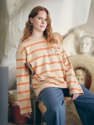 Striped oversize jacquard shirt