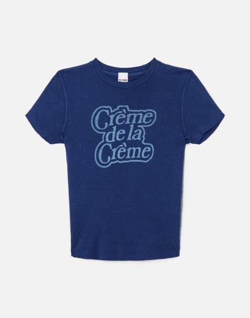 90s Baby "Créme De La Créme" Tee - Postman Blue