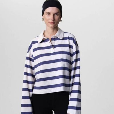 Organic Structured Cotton Striped Polo