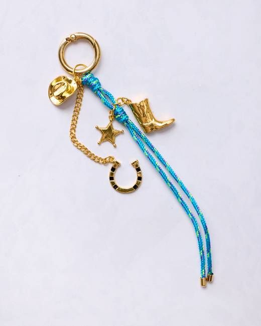 Blue Western - Bag Charm Keychain