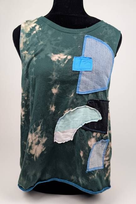 Green Patchwork Constance Wilde Upcycled Tank Top