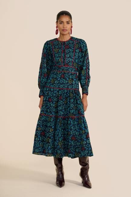 Evelyn Floral iKAT Dress