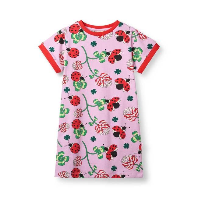 Elstar short-sleeved t-shirt dress with ladybugs