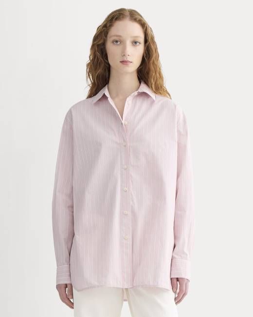 The Boyfriend Shirt in Ultrasoft Cotton | Pink / White