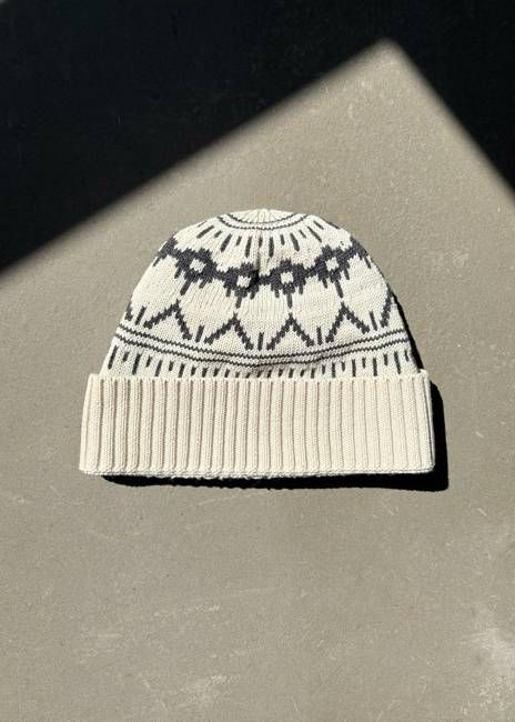 Evie-Sue Organic Cotton Knitted Hat in Ecru Marl