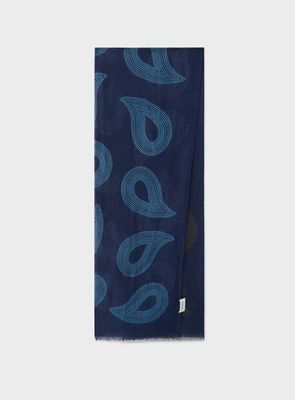 Cotton & Cashmere Wool Deep Navy Neck Scarf