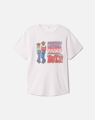 Boyfriend "Cowboy Butts" Tee - Vintage White
