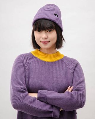 Kurzer Wollpullover Waterfront Orchid