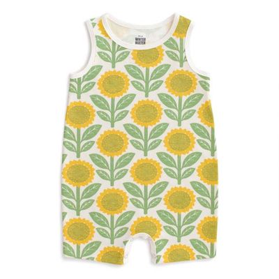 Tank Top Romper - Sunflowers Green