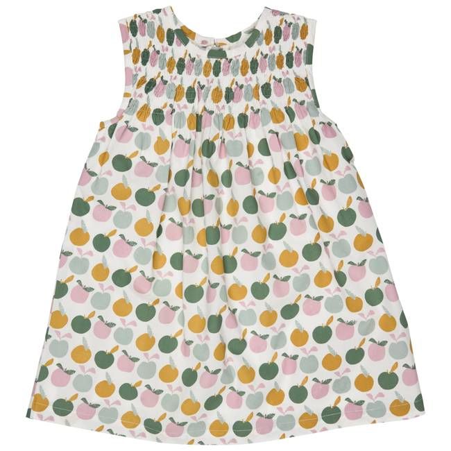 Sleeveless Smock Dress - Apples