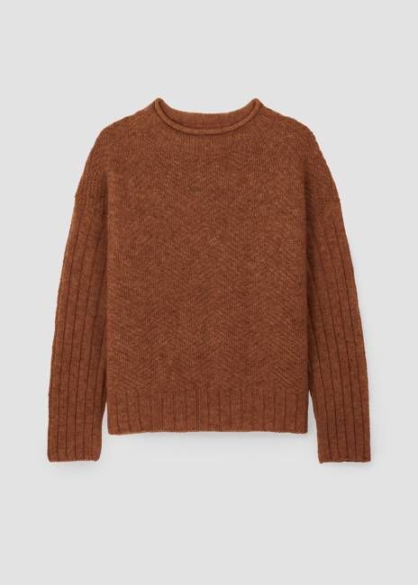 Shika Lambswool Knitted Jumper in Rust Marl