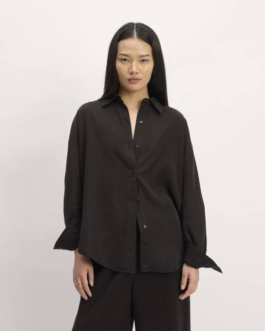 The Oversized Shirt in Butterlite | Black