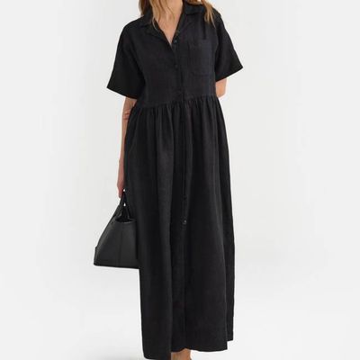 Organic Linen Shirt Dress
