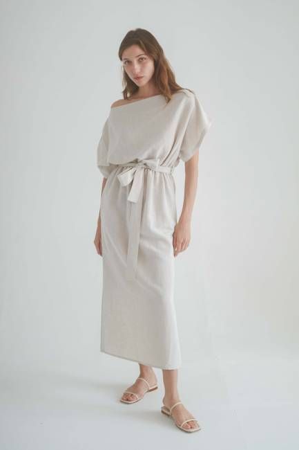 NATURAL DRAPE DRESS