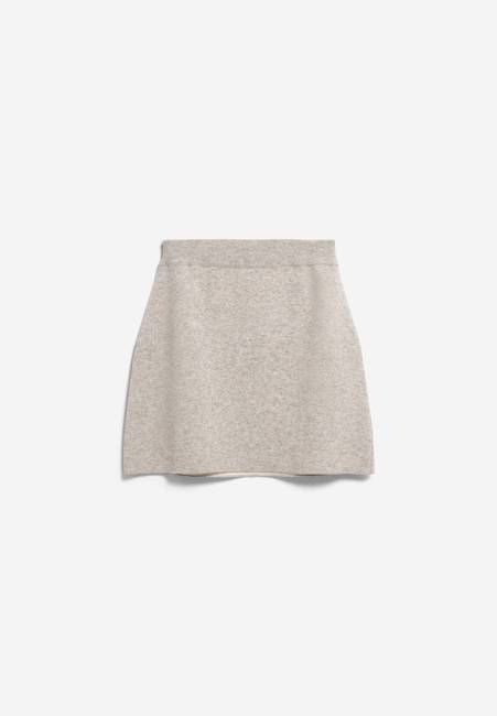 COTTON-WOOL MINI KNIT SKIRT | dark honey melange