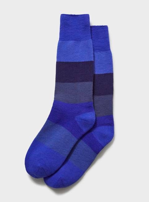 Supima British Blue Stripe Socks