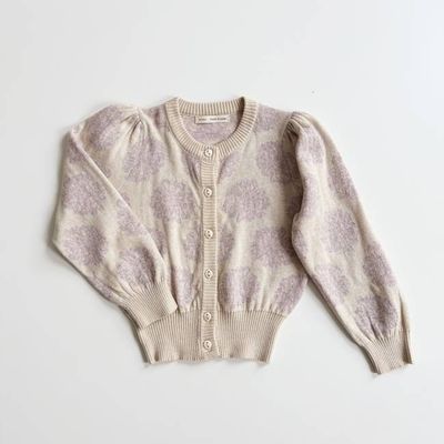 Rose Cardigan, Carnation, Cloud, Size 6