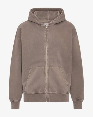 Organic Oversized Zip Hood - Faded Khaki