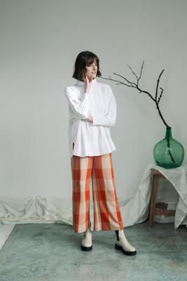 Magnolia Organic Cotton Jersey and Poplin Shirt in White