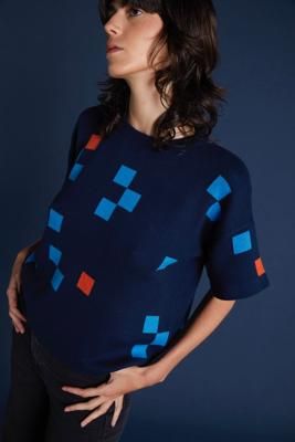 Albers Short Sleeve Sweater Tee in Rescued Pima Cotton