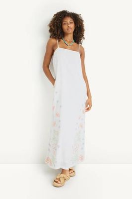 Rhea Dress - White Superbloom Cotton